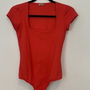 Free people red bodysuit size small
